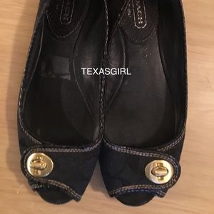 Coach peep toe flats size 6.0